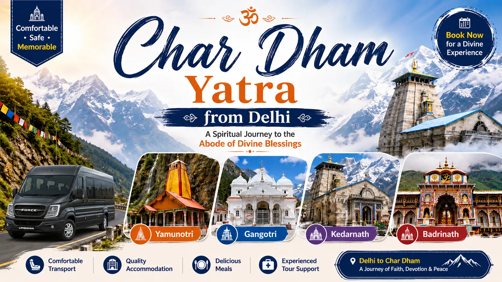 Char Dham Yatra from Delhi by road