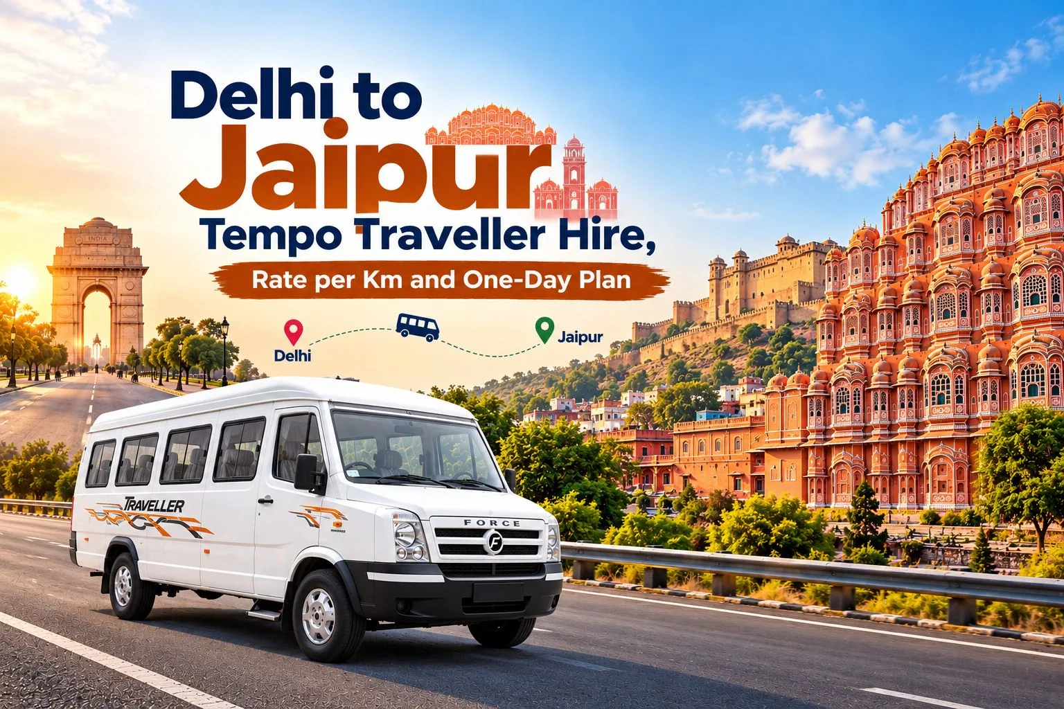 Delhi to Jaipur Tempo Traveller Hire