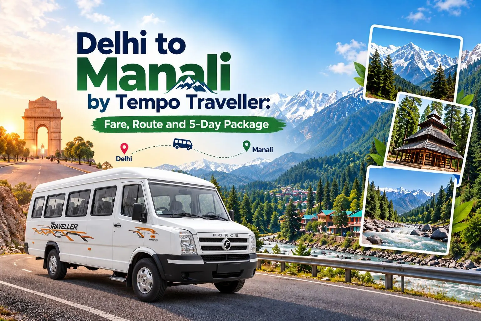 Delhi to Manali Tempo Traveller