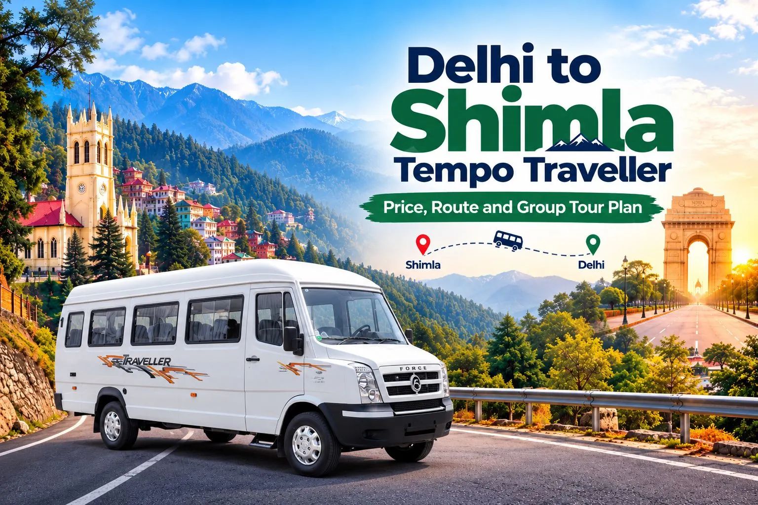 Delhi to Shimla Tempo Traveller